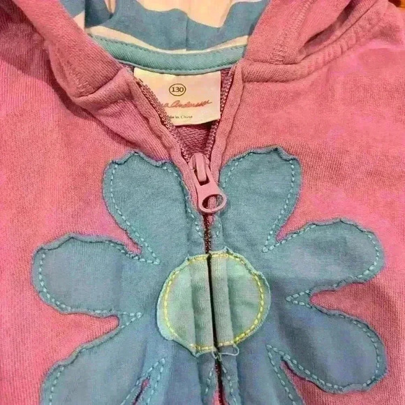 Hanna Andersson Flower Full Zip Jacket Size 130 7-8 School Casual Lightweight - Picture 5 of 5